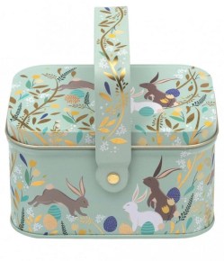 SM2904-Rabbit tin with Handle Sara Miller